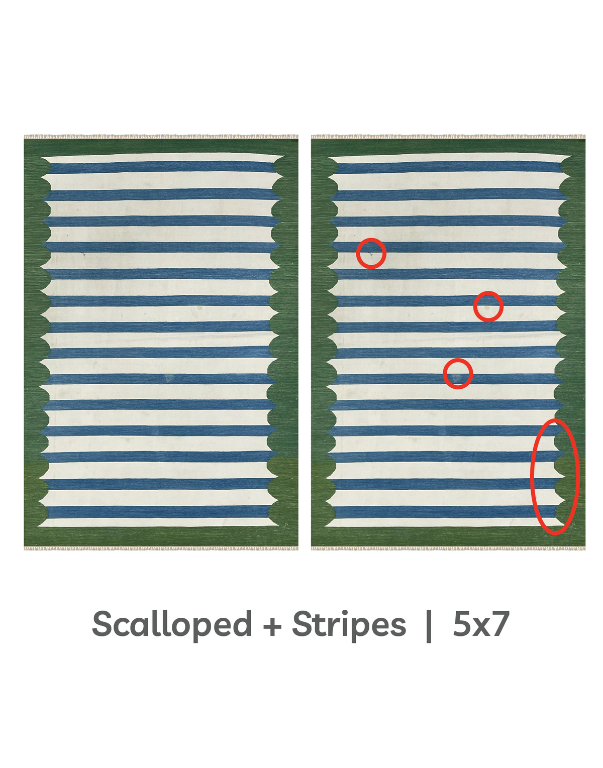 scallop + stripes dhurrie | final sale